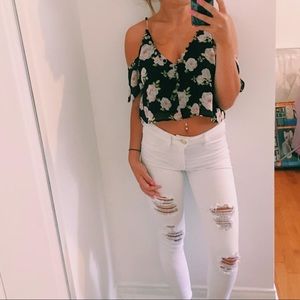 Floral off the shoulder tank